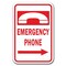 Signmission Safety Sign, 12 in Height, Aluminum, 18 in Length, 911 - Emergency Right A-1218 911 - Emergency Right - alternate 1